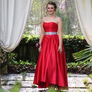 Red ball gown